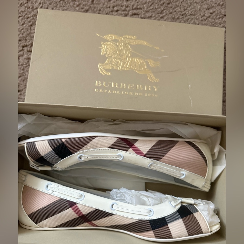 Burberry Peep Toe Flats